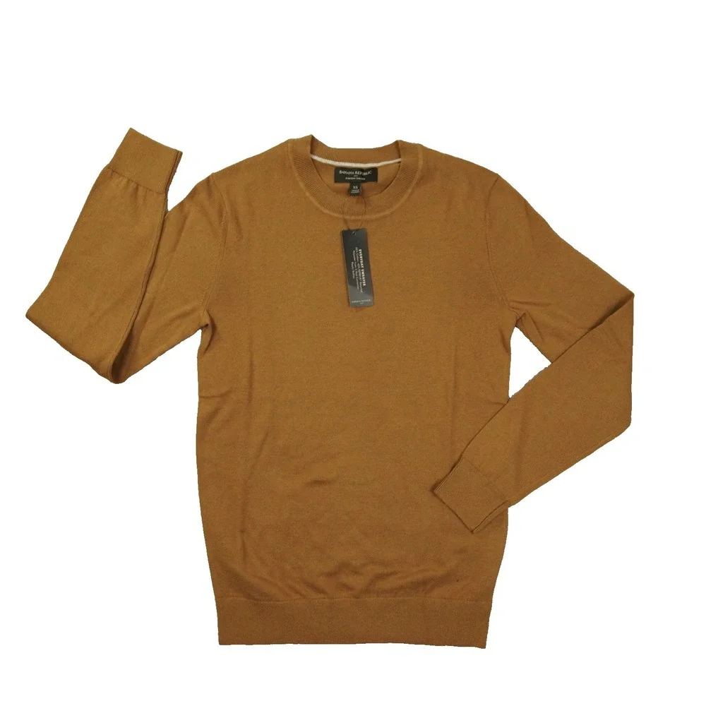 Banana‎ Republic Everyday Sweater Men's XS Crew Neck Brown Long Sleeve Preppy